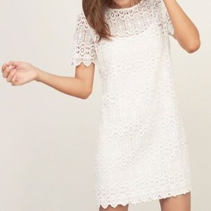 Abercrombie white lace shift dress